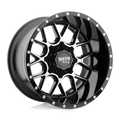 Moto Metal - MO986 SIEGE - Black - Gloss Black Machined - 20" x 9", 18 Offset, 8x180 (Bolt Pattern), 124.2mm HUB