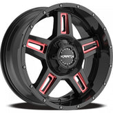 KranK Off-road - Hammer - Black - Gloss Black Red Milled - 20" x 10", -24 Offset, 5x127, 139.7 (Bolt Pattern), 77.8mm HUB