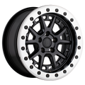 Black Rhino - GRAVEL BEADLOCK - Gunmetal - MATTE BLACK W/ MACHINED RING - 15" x 7", 15 Offset, 5x100 (Bolt Pattern), 72.56mm HUB