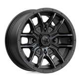 MSA Offroad Wheels - M43 FANG - Black - SATIN BLACK WITH TITANIUM TINT - 14" x 7", 10 Offset, 4x110 (Bolt Pattern), 86mm HUB