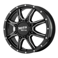 Moto Metal - MO995 - Gunmetal - SATIN BLACK MILLED - FRONT - 17" x 6.5", 111 Offset, 8x165.1 (Bolt Pattern), 125.1mm HUB