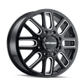 Mayhem - COGENT DUALLY - Black - GLOSS BLACK W/MILLED SPOKES - 20" x 8.25", 115 Offset, 8x165.1 (Bolt Pattern), 121.3mm HUB