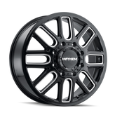 Mayhem - COGENT DUALLY - Black - GLOSS BLACK W/MILLED SPOKES - 20" x 8.25", 115 Offset, 8x165.1 (Bolt Pattern), 121.3mm HUB