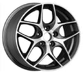 DTD - Replica - Black - Matte Black Machined - 16" x 6.5", 52.5 Offset, 5x108 (Bolt Pattern), 63.4mm HUB