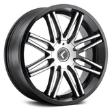 Kraze Wheels - CRAY - Black - BLACK/MACHINED - 18" x 8", 40 Offset, 5x114.3, 120 (Bolt Pattern), 73mm HUB