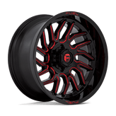 Fuel - D808 HURRICANE - Black - GLOSS BLACK MILLED RED TINT - 20" x 10", -18 Offset, 6x139.7 (Bolt Pattern), 106.1mm HUB