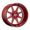 XD Series - XD844 PIKE - BRUSHED RED WITH MILLED ACCENT - 20" x 12", -44 Offset, 6x139.7 (Bolt Pattern), 106.1mm HUB