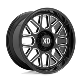 XD Series - XD849 GRENADE 2 - Black - GLOSS BLACK MILLED - 22" x 10", -18 Offset, 8x170 (Bolt Pattern), 125.1mm HUB