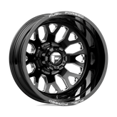 Fuel Mono - DE19 FF19D - Black - GLOSS BLACK MILLED - 22" x 8.5", -202 Offset, 8x200 (Bolt Pattern), 142mm HUB