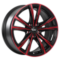 Dai Alloys - ORACLE - Black - Gloss Black - Machined Face - Red Face - 16" x 7", 40 Offset, 5x114.3 (Bolt Pattern), 67.1mm HUB