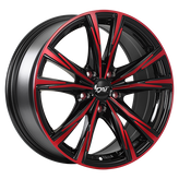 Dai Alloys - ORACLE - Black - Gloss Black - Machined Face - Red Face - 16" x 7", 40 Offset, 5x114.3 (Bolt Pattern), 67.1mm HUB
