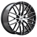 Dai Alloys - Rennsport - Black - Gloss Black - Machined Face - 19" x 8", 45 Offset, 5x114.3 (Bolt Pattern), 73.1mm HUB