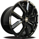 Euro Design - RR-8 - Black - Gloss Black - 22" x 9.5", 45 Offset, 5x120 (Bolt Pattern), 72.6mm HUB