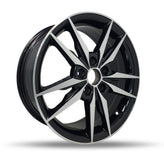 DTD - Replica - Black - Gloss Black Machined - 17" x 7", 46 Offset, 5x114.3 (Bolt Pattern), 67.1mm HUB