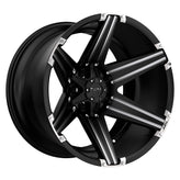 Tuff Wheels - T12 - Black - Satin Black with Milled Spokes - 22" x 10", -25 Offset, 5x135, 139.7 (Bolt Pattern), 87.1mm HUB