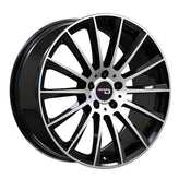 Euro Design - Sacco - Black - Gloss Black Machined - 19" x 8.5", 32 Offset, 5x112 (Bolt Pattern), 66.6mm HUB