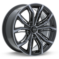 RTX Wheels - Black Widow - Black - Black Machined Grey - 18" x 8", 35 Offset, 5x120 (Bolt Pattern), 74.1mm HUB