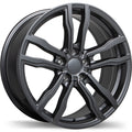 Replika - R200 - Gunmetal - Gloss Gunmetal - 18" x 8.5", 42 Offset, 5x120 (Bolt Pattern), 74.1mm HUB