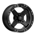 MSA Offroad Wheels - M39 CROSS - Black - Satin Black Titanium Tint - 14" x 7", 10 Offset, 4x110 (Bolt Pattern), 86mm HUB