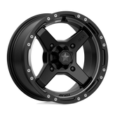 MSA Offroad Wheels - M39 CROSS - Black - Satin Black Titanium Tint - 14" x 7", 10 Offset, 4x110 (Bolt Pattern), 86mm HUB