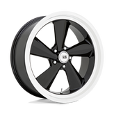 US Mag - U136 TS - Black - GLOSS BLACK WITH DIAMOND CUT LIP - 22" x 10.5", 0 Offset, 5x127 (Bolt Pattern), 78.1mm HUB