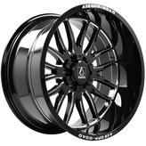 AXE Wheels - HADES - Black - Gloss Black - Milled Edge - 22" x 12", -44 Offset, 5x127, 139.7 (Bolt Pattern), 87.1mm HUB