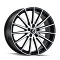 Kraze Wheels - KR194 - Black - BLACK/MACHINED FACE - 20" x 8.5", 38 Offset, 5x115 (Bolt Pattern), 72.6mm HUB