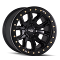 Dirty Life - DT-1 - Black - MATTE BLACK WITH SIMULATED RING - 17" x 9", -12 Offset, 6x132 (Bolt Pattern), 66.9mm HUB