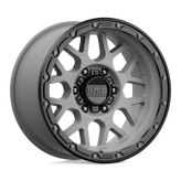 KMC Wheels - KM535 GRENADE OFF-ROAD - Gunmetal - MATTE GRAY MATTE BLACK LIP - 17" x 9", -12 Offset, 6x139.7 (Bolt Pattern), 106.1mm HUB
