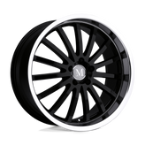 Mandrus - MILLENIUM - Black - GLOSS BLACK WITH MIRROR CUT LIP - 20" x 8.5", 25 Offset, 5x112 (Bolt Pattern), 66.6mm HUB