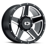 Vision Wheel HD - 390 EMPIRE - Black - Gloss Black Milled Spoke - 16" x 6", 0 Offset, 8x165.1 (Bolt Pattern), 124.5mm HUB