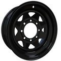 Envy Wheels - TRAILER STEEL SPOKE - Black - GLOSS BLACK - 16" x 6", 0 Offset, 8x165.1 (Bolt Pattern), 131mm HUB