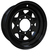 Envy Wheels - TRAILER STEEL SPOKE - Black - GLOSS BLACK - 16" x 6", 0 Offset, 8x165.1 (Bolt Pattern), 131mm HUB
