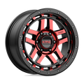 KMC Wheels - KM540 RECON - Black - GLOSS BLACK MACHINED WITH RED TINT - 18" x 8.5", 18 Offset, 6x139.7 (Bolt Pattern), 106.1mm HUB