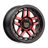 KMC Wheels - KM540 RECON - Black - GLOSS BLACK MACHINED WITH RED TINT - 18" x 8.5", 18 Offset, 6x139.7 (Bolt Pattern), 106.1mm HUB