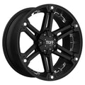 Tuff Wheels - T01 - Black - Flat Black with Chrome Inserts - 15" x 8", -13 Offset, 6x139.7 (Bolt Pattern), 108mm HUB