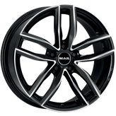 Mak Wheels - SARTHE W - Black - BLACK MIRROR - 17" x 7.5", 30 Offset, 5x112 (Bolt Pattern), 66.5mm HUB