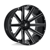 Fuel - D615 CONTRA - Black - GLOSS BLACK MILLED - 24" x 12", -44 Offset, 6x135, 139.7 (Bolt Pattern), 106.1mm HUB