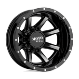 Moto Metal - MO995 - Black - GLOSS BLACK MACHINED - 17" x 6.5", -155 Offset, 8x200 (Bolt Pattern), 142mm HUB