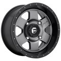 Fuel - D619 PODIUM - Gunmetal - MATTE GUN METAL BLACK BEAD RING - 17" x 9", -12 Offset, 6x139.7 (Bolt Pattern), 108mm HUB