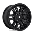 Fuel - D595 SLEDGE - Black - GLOSS BLACK MILLED - 18" x 9", 20 Offset, 8x165.1 (Bolt Pattern), 125.1mm HUB