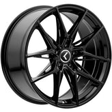 Kraze Wheels - EVOLVE - Black - Gloss Black - 20" x 9", 35 Offset, 5x120 (Bolt pattern), 72.6mm HUB