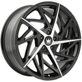 Mazzi - FREESTYLE - Black - Gloss Black/Machined - 17" x 8", 35 Offset, 5x120 (Bolt pattern), 74.1mm HUB - 377-7812B