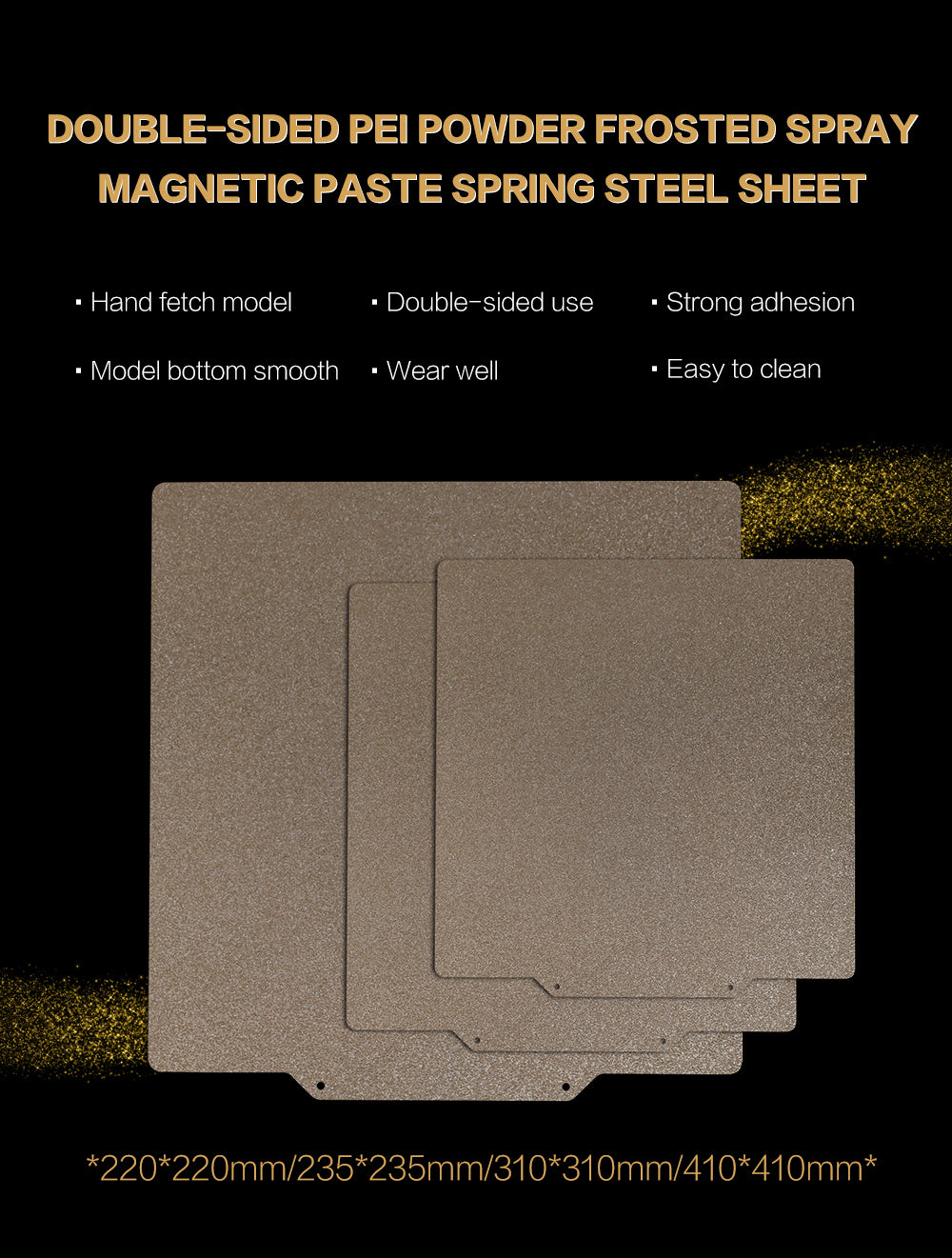 PEI Steel Plate, 235x235mm 235x235mm Hot Steel Plate Bending Strength for  3D Printer