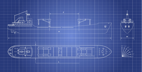 Picture of a ship blueprint