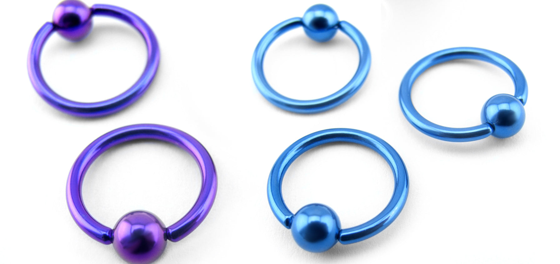 Titanium Anodized Captive Bead Rings