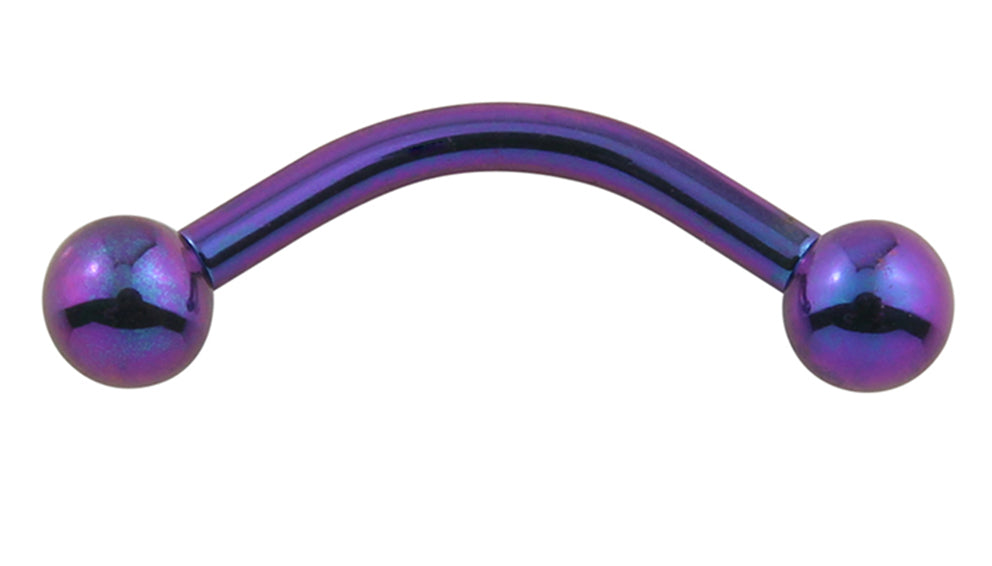 Blurple anodized titanium curved barbell