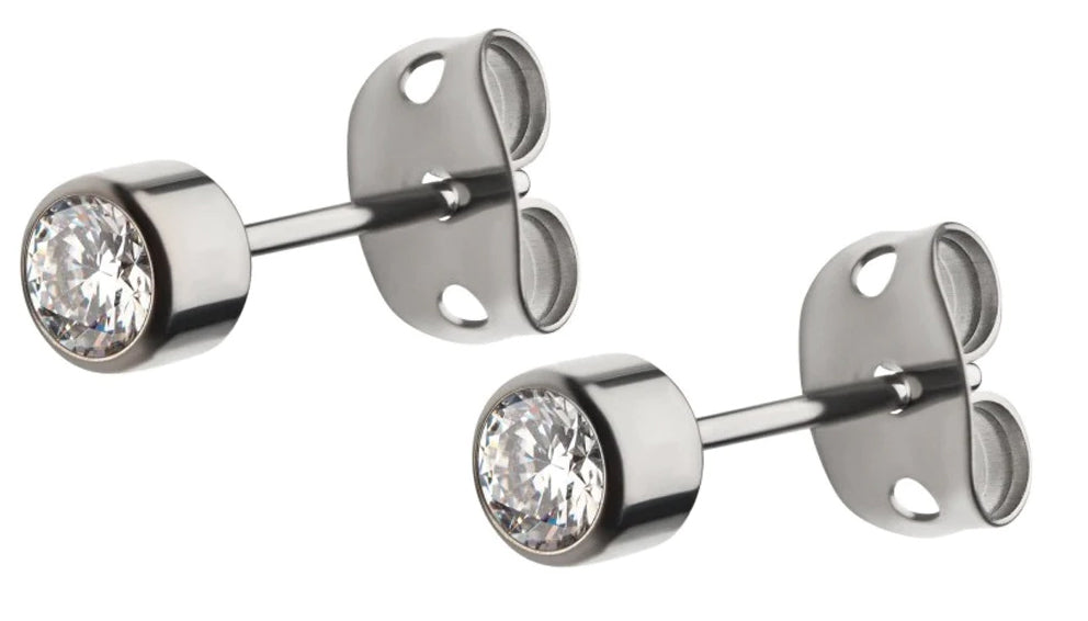 CZ Titanium Earrings