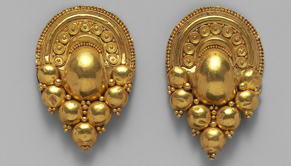 Gold Electrum Earrings