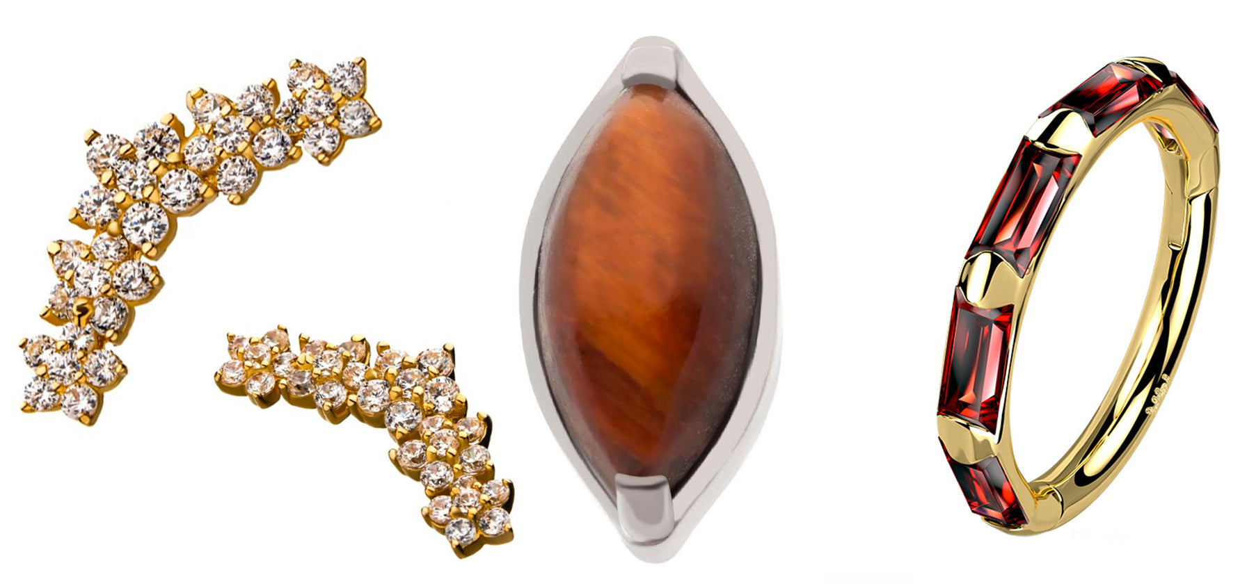Gemstone Tragus Piercing Jewelry